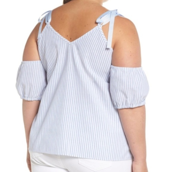 Lost Ink Cold Shoulder Striped Top - Picture 2 of 6
